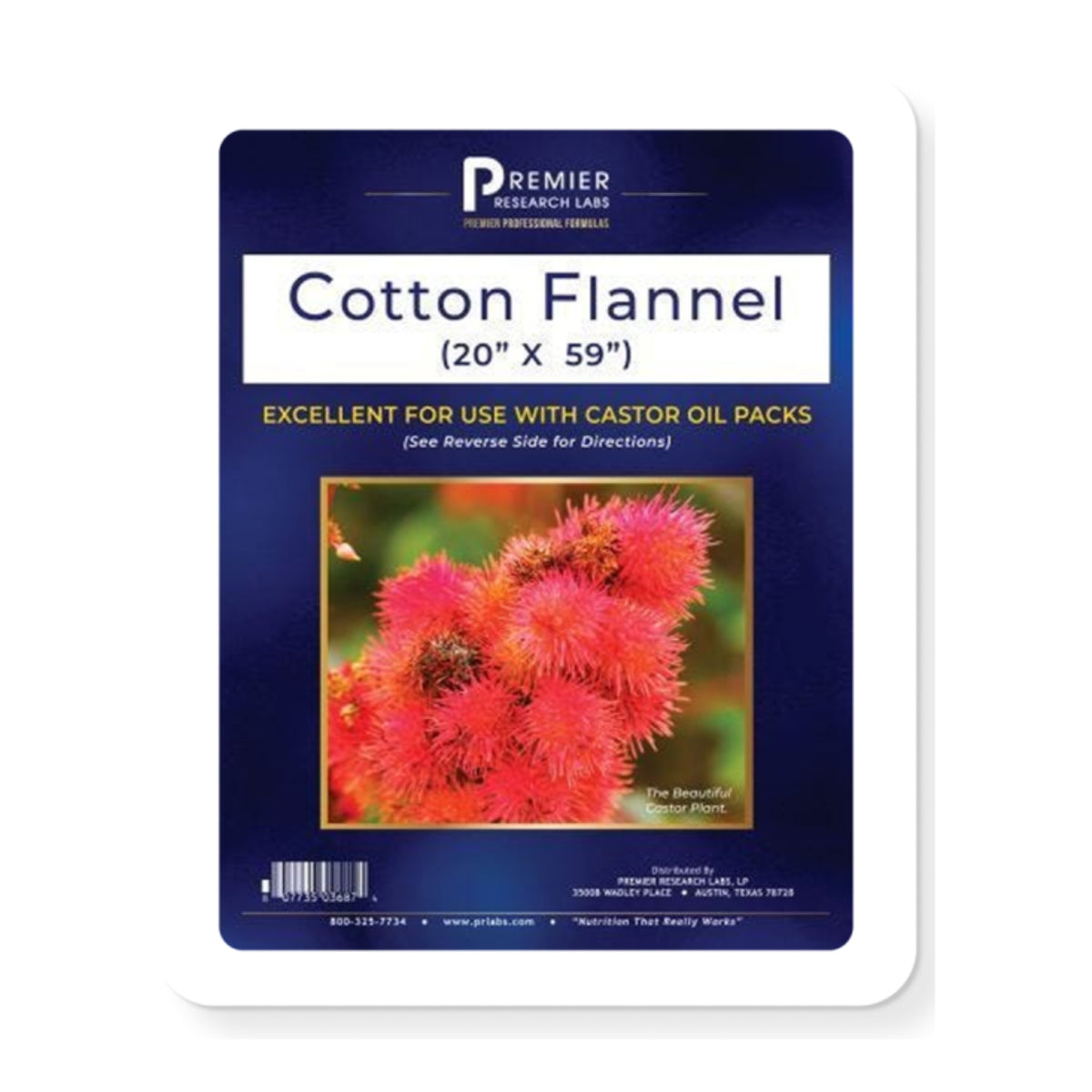 Premier Research Labs, Cotton Flannel, 20" x 59" UPC 807735036874 | Hilife Vitamins
