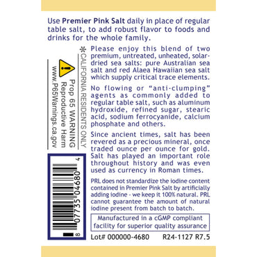 Premier Research Labs, Premier Pink Salt 12 oz UPC 807735046804 | Hilife Vitamins