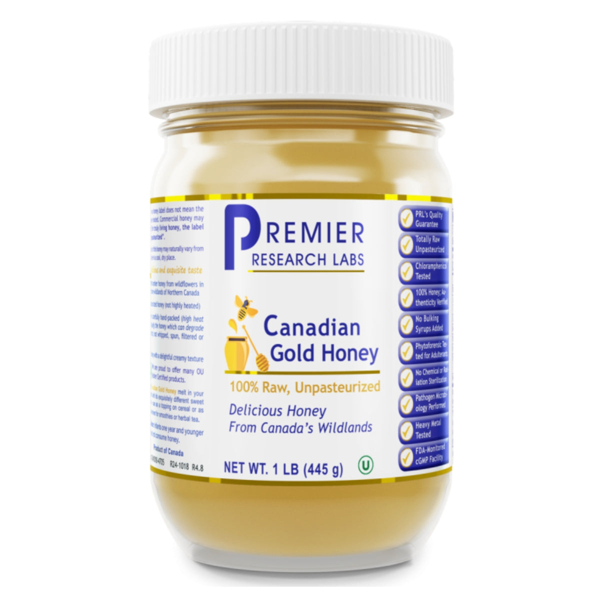 Premier Research Labs, Canadian Gold Honey, 1 LB (455 g) UPC 807735047054 | Hilife Vitamins