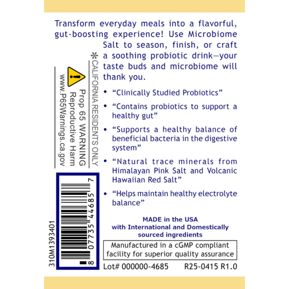 Premier Research Labs, Microbiome Salt, 12 oz (340 g) UPC 807735446857 | Hilife Vitamins