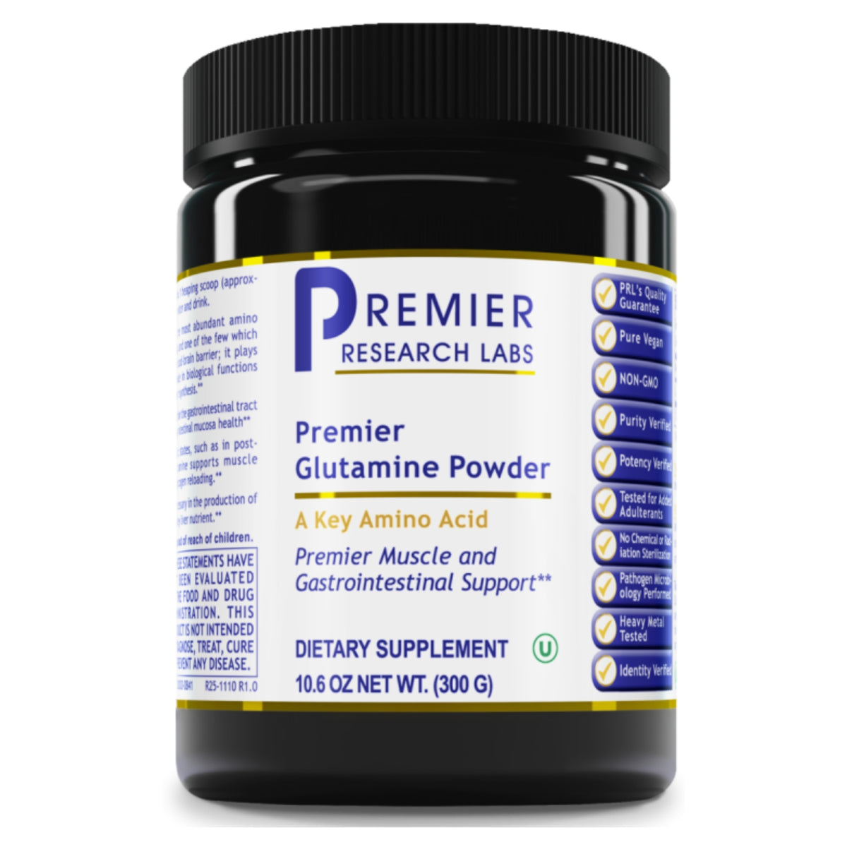 Premier Research Labs, Premier Glutamine Powder, 10.6 oz (300 g) UPC 807735708412 | Hilife Vitamins