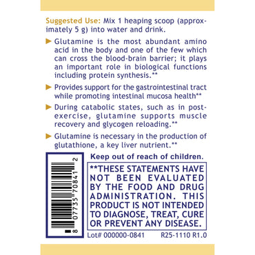 Premier Research Labs, Premier Glutamine Powder, 10.6 oz (300 g) UPC 807735708412 | Hilife Vitamins