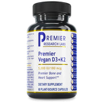 Premier Research Labs, Premier Vegan Vitamin D3 + K2, 60 Plant-Source Capsules - 807735712105 | Hilife Vitamins