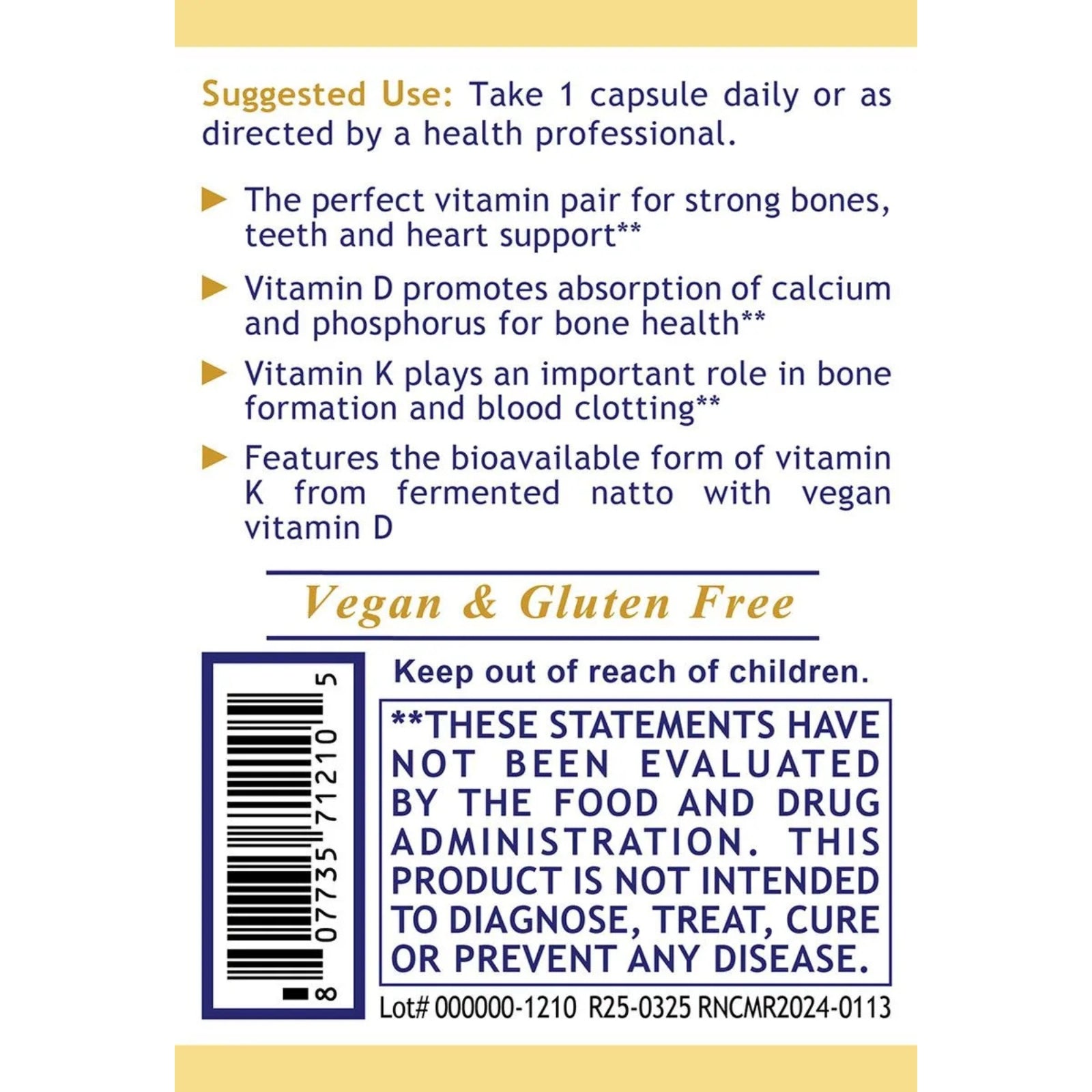Premier Research Labs, Premier Vegan Vitamin D3 + K2, 60 Plant-Source Capsules UPC 807735712105 | Hilife Vitamins