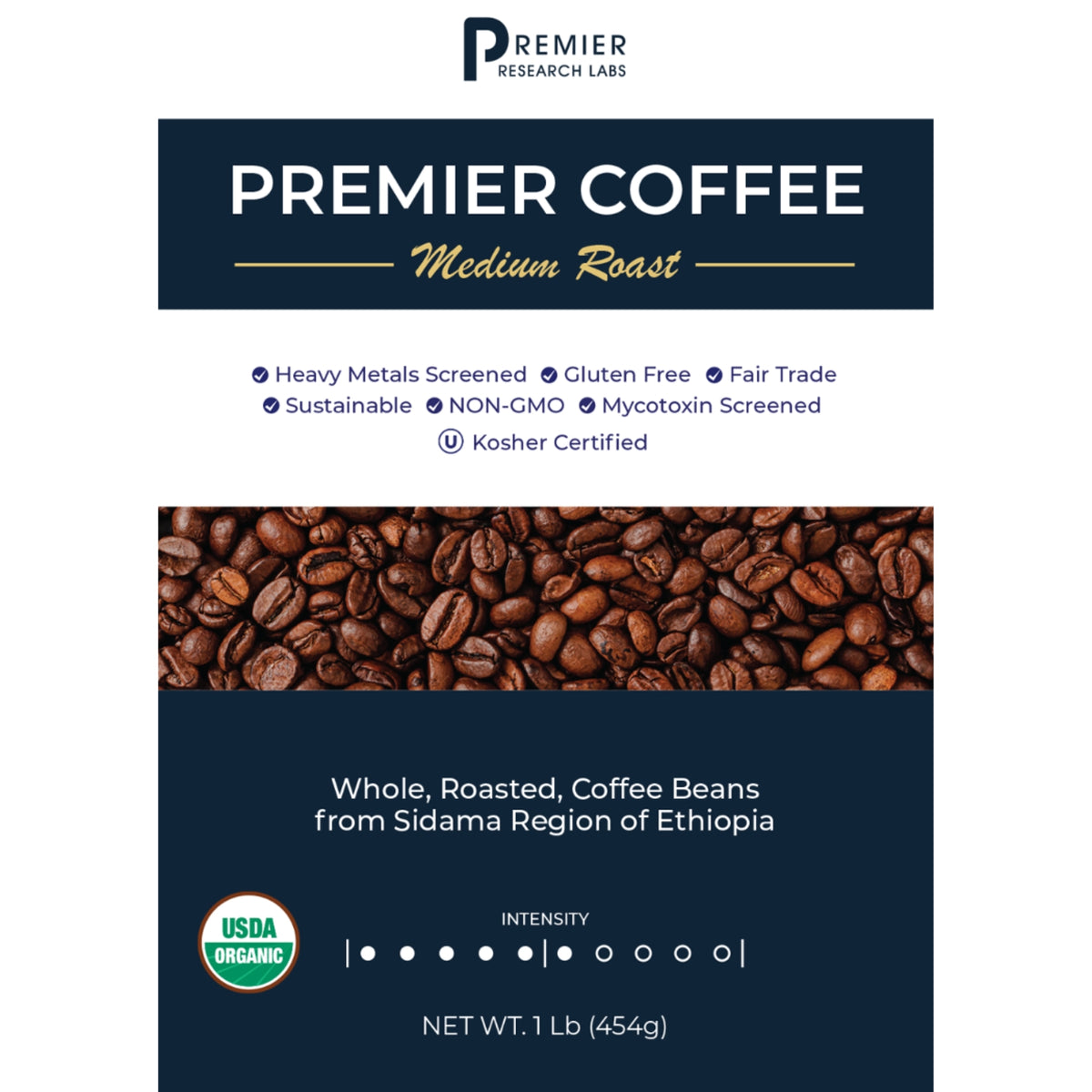 Premier Research Labs, Premier Organic Coffee, 1 Lb (454g) UPC 807735724344 | Hilife Vitamins