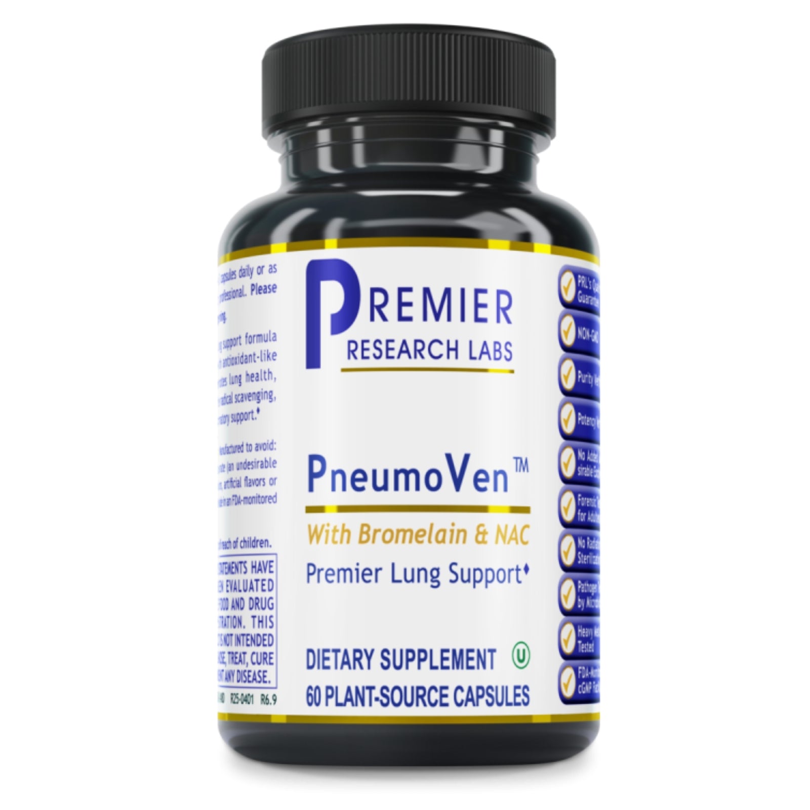 Premier Research Labs, PneumoVen™, 60 Plant-Source Capsules UPC 807735724801 | Hilife Vitamins