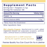 Premier Research Labs, GrassFed Colostrum-IgG™, 4 oz (120 g) UPC 807735727604 | Hilife Vitamins