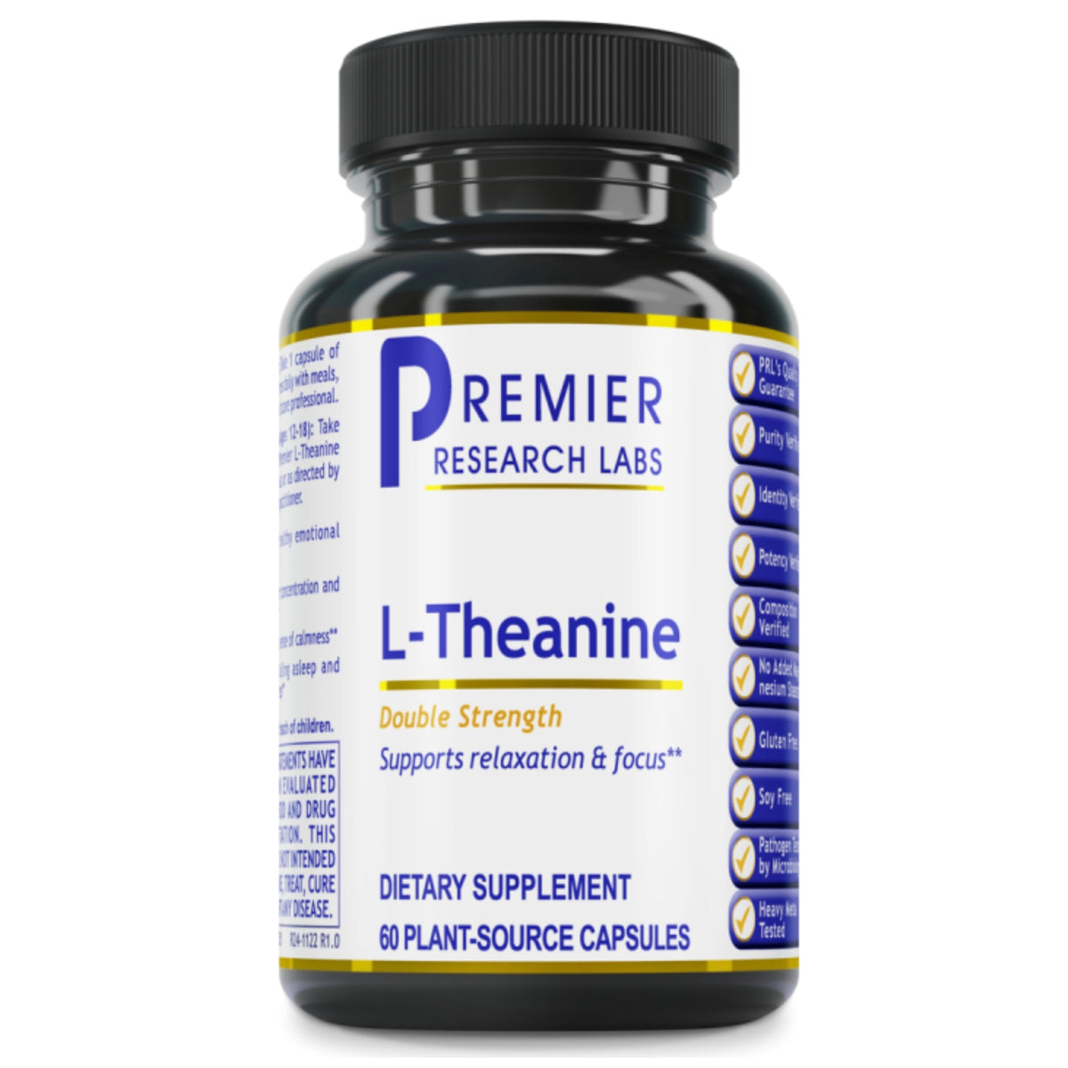 Premier Research Labs, L-Theanine, 60 Plant-Source Capsules UPC 807735728519 | Hilife Vitamins