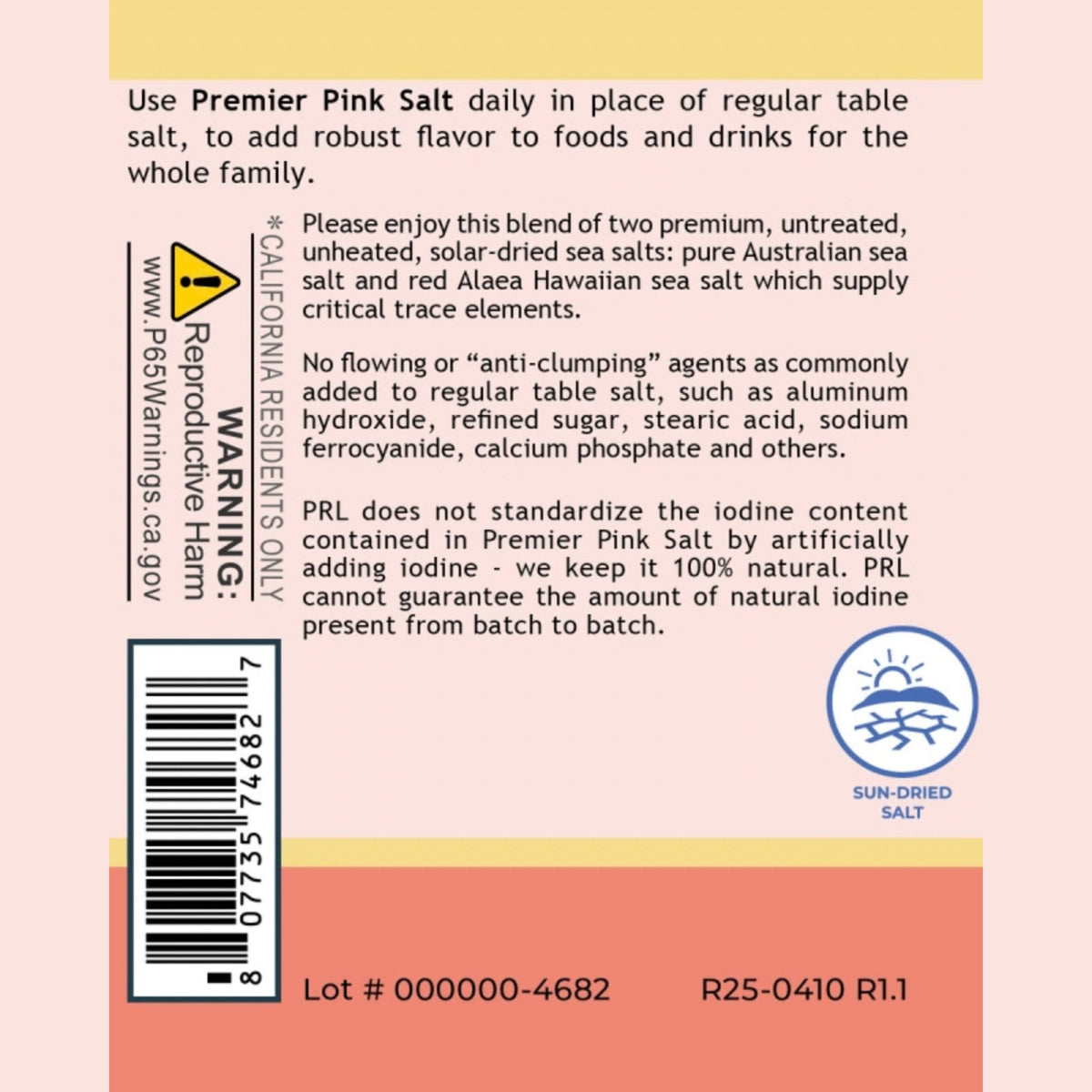 Premier Research Labs, Premier Pink Salt, 4 oz (110 g) UPC 807735746827 | Hilife Vitamins