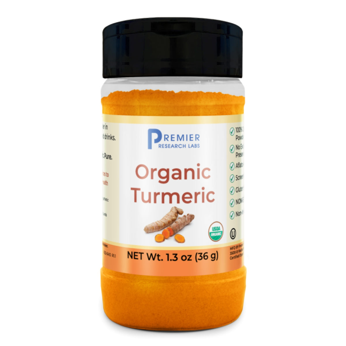 Premier Research Labs, Organic Turmeric Spice Powder, 1.3 oz (36 g) UPC 807735747121 | Hilife Vitamins