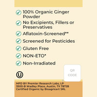 Premier Research Labs, Organic Ginger Spice Powder, 1.5 oz (42g) UPC 807735747145 | Hilife Vitamins
