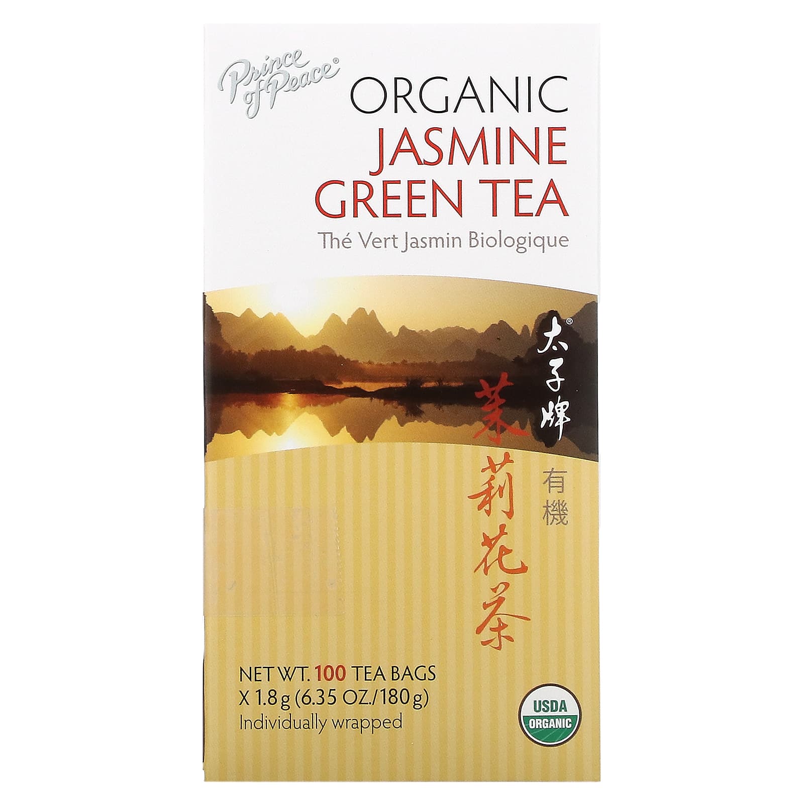 Prince Of Peace, Organic Jasmine Green Tea, 100 UPC 039278142006 | Hilife Vitamins