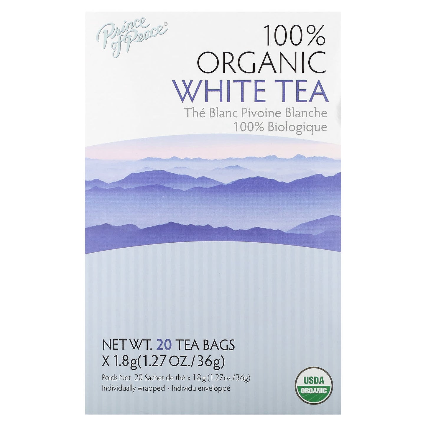 Prince Of Peace, Organic White Tea, 20 UPC 039278182200 | Hilife Vitamins
