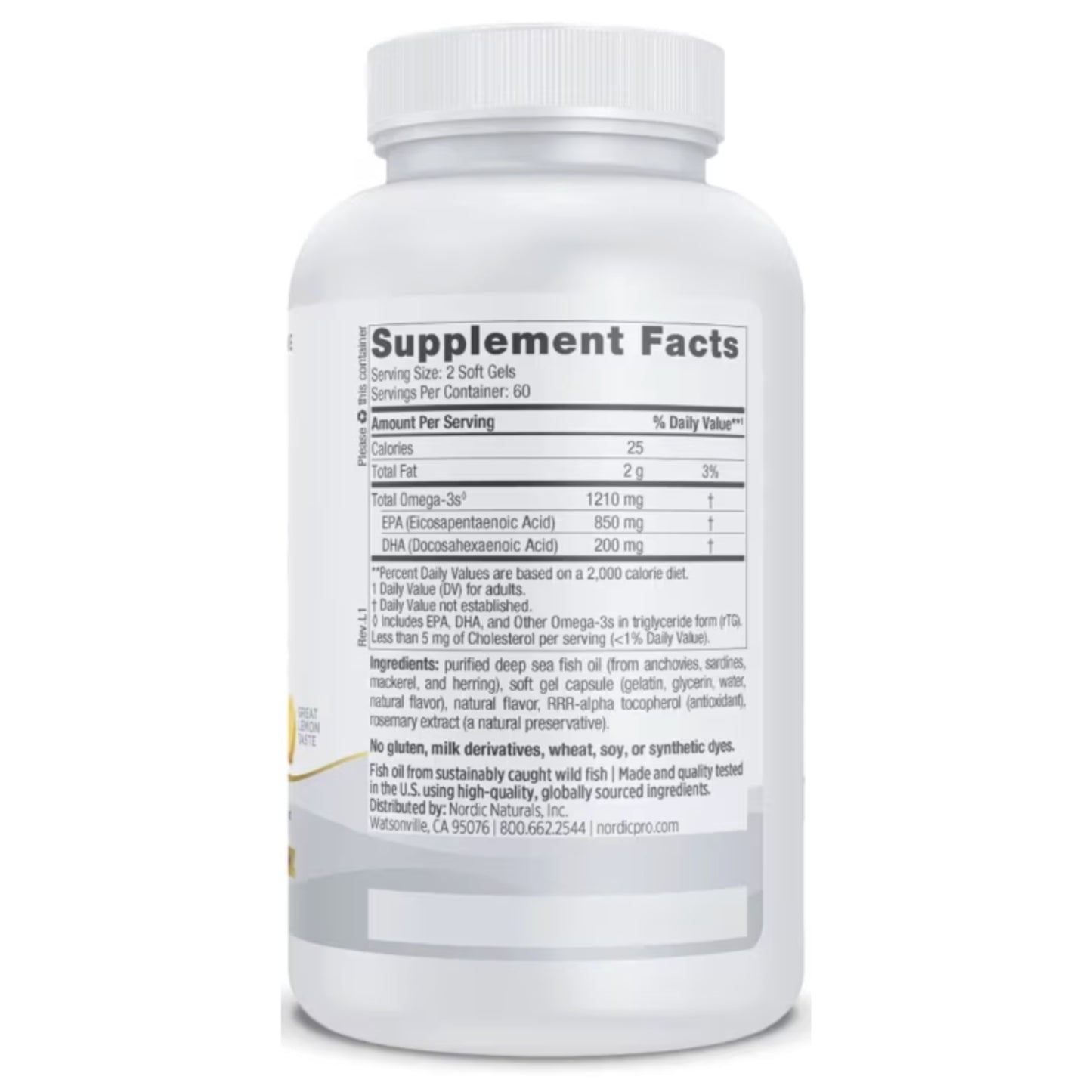 Nordic Naturals, ProEPA™, Lemon, 120 Soft Gels UPC 768990080609 | HiLife Vitamins