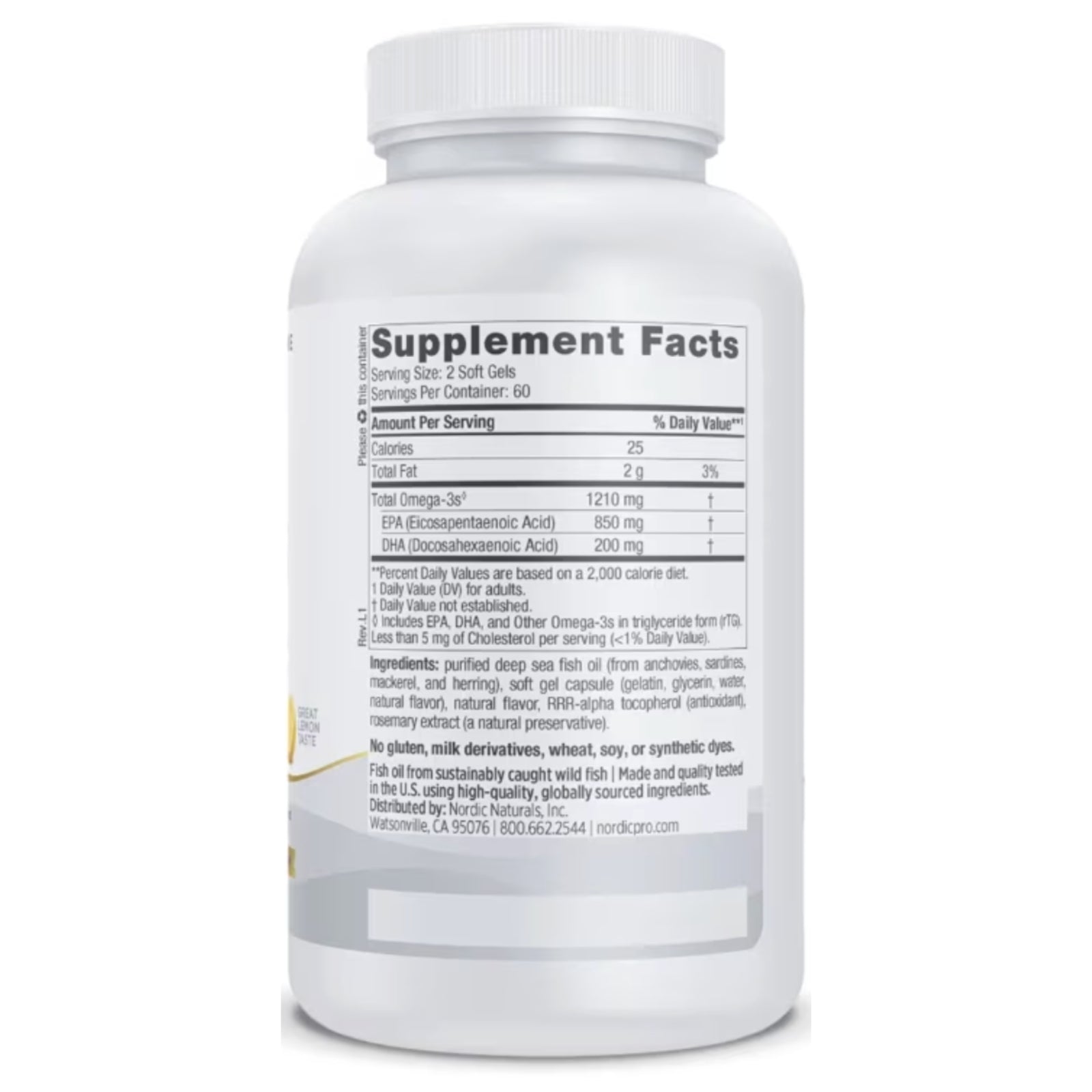 Nordic Naturals, ProEPA™, Lemon, 120 Soft Gels UPC 768990080609 | HiLife Vitamins