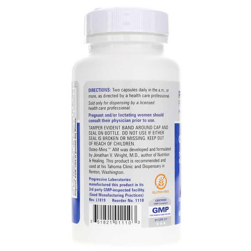 Progressive Laboratories, Osteo-Mins AM, 60 Capsules UPC 351821011103 | HiLife Vitamins