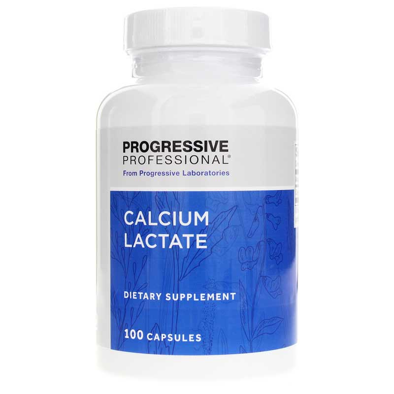 Progressive Laboratories, Calcium Lactate, 100 Capsules UPC 351821009186 | HiLife Vitamins