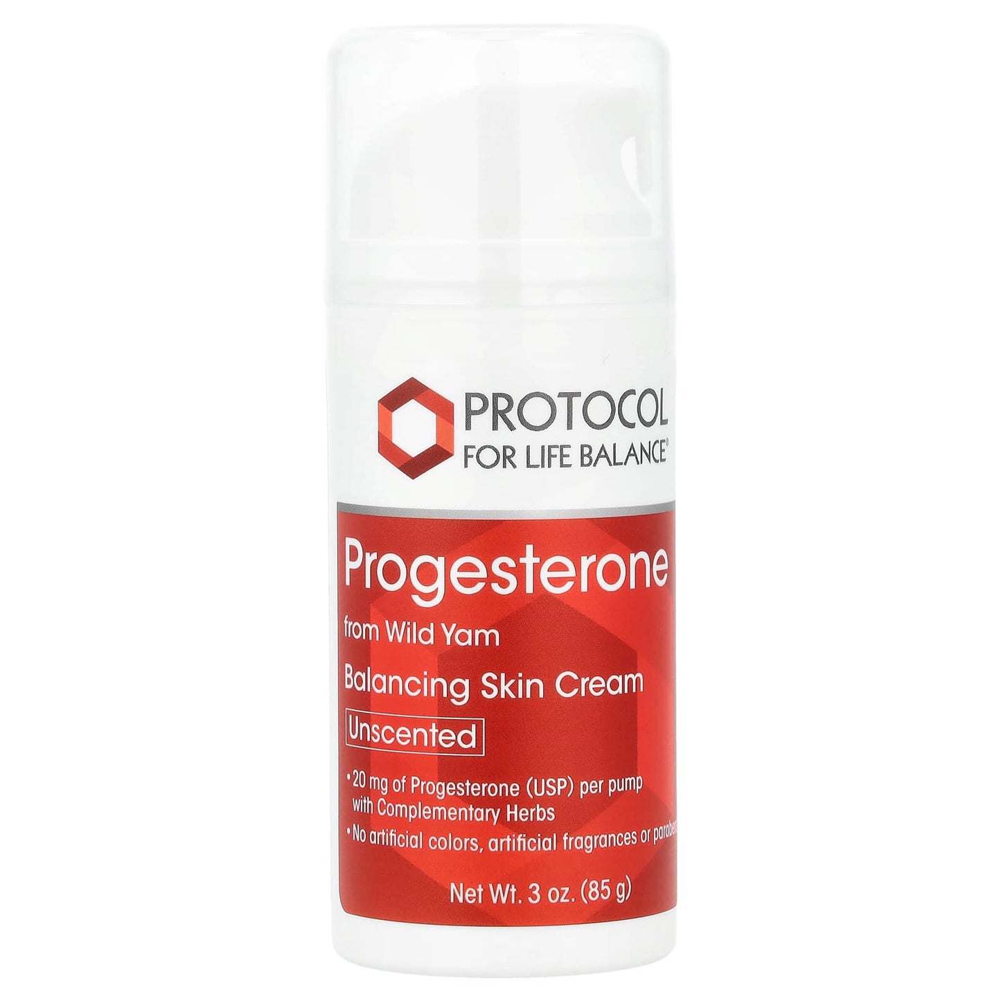 Protocol For Life Balance, Progesterone, Balancing Skin Cream, Unscented, 3 oz (85 g) UPC 707359133389 | HiLife Vitamins