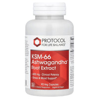 Protocol For Life Balance, KSM-66 Ashwagandha® Root Extract, 600 mg, 90 Veg Capsules UPC 707359146334 | HiLife Vitamins