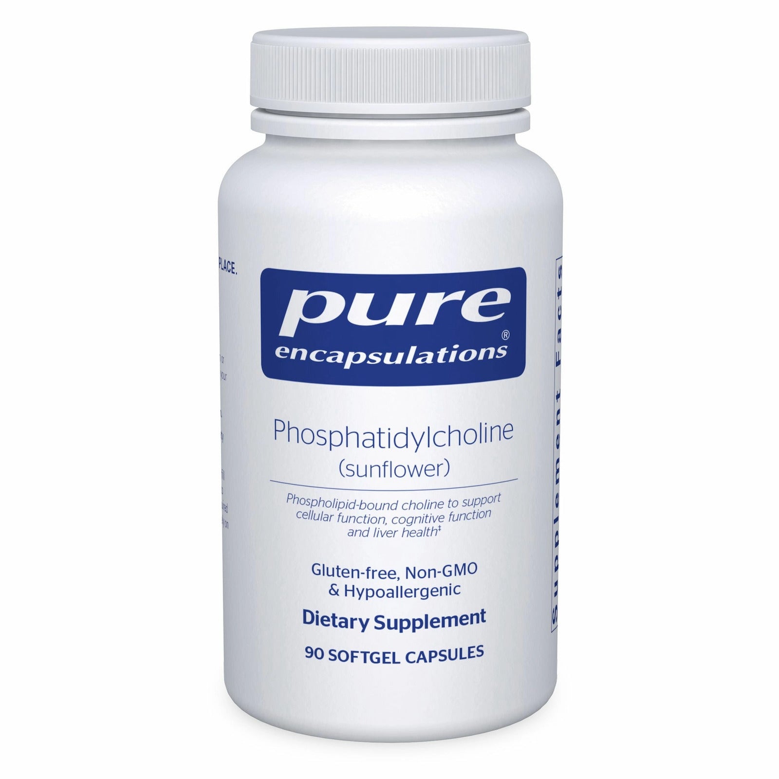Pure Encapsulations, Phosphatidylcholine, 90 Softgels UPC 766298018669 | HiLife Vitamins
