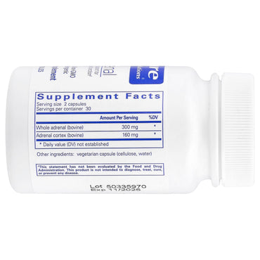 Pure Encapsulations, Adrenal, 60 Capsules UPC 766298000039 | HiLife Vitamins