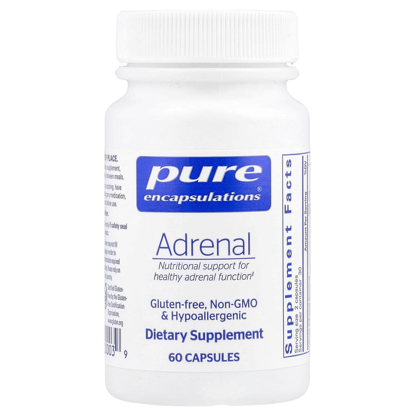 Pure Encapsulations, Adrenal, 60 Capsules - 766298000039 | Hilife Vitamins