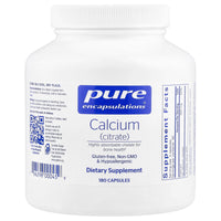 Pure Encapsulations, Calcium Citrate 150 mg, 180 Capsules UPC 766298000459 | HiLife Vitamins