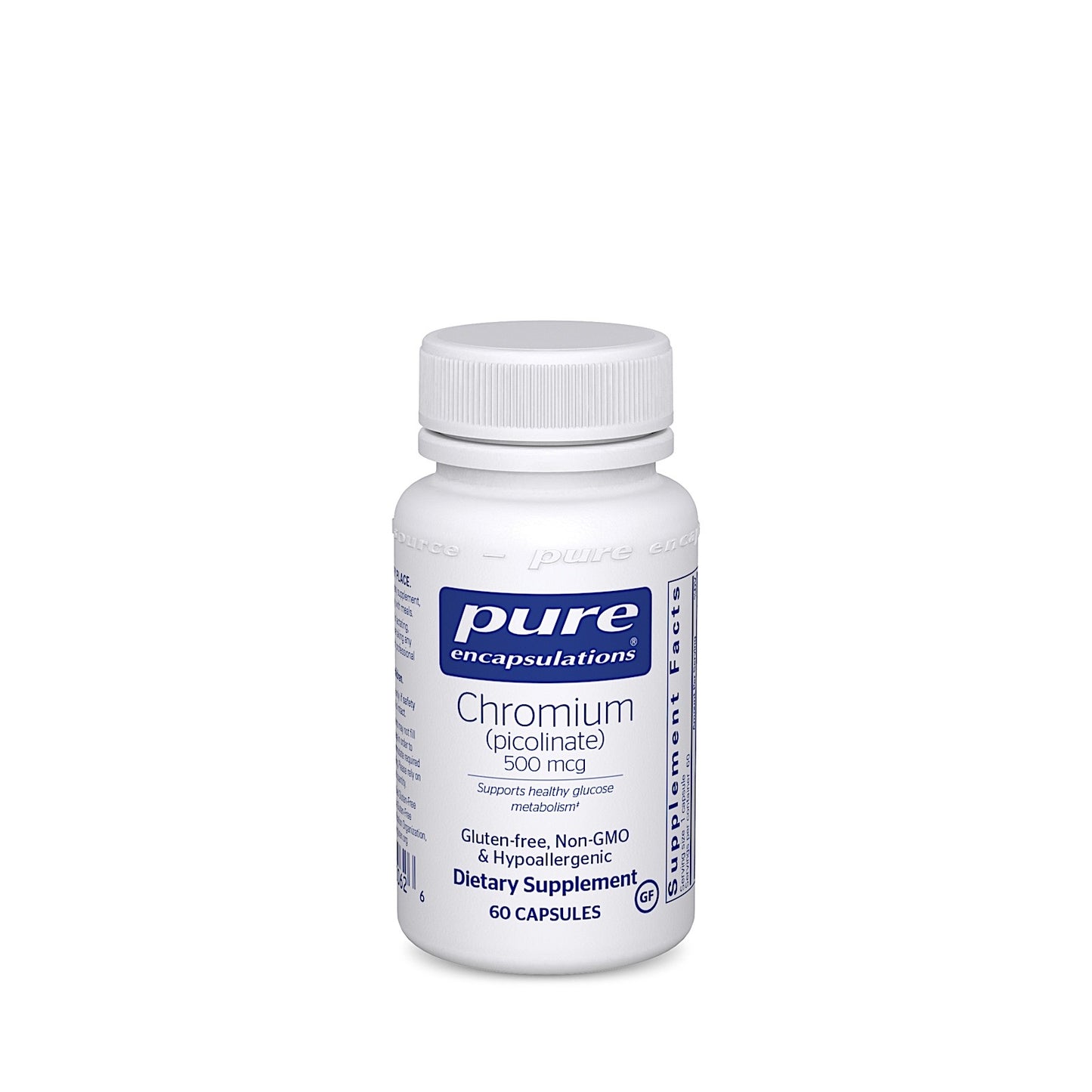 Pure Encapsulations, Chromium (Picolinate) 500 Mcg, 60 Capsules UPC 766298000626 | HiLife Vitamins