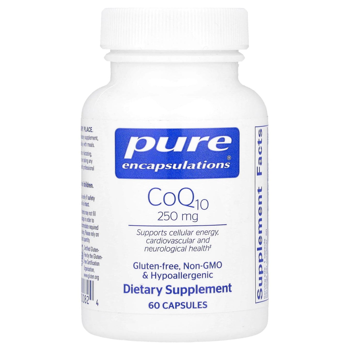 Pure Encapsulations, CoQ10 250 mg, 60 Capsules UPC 766298000824 | HiLife Vitamins