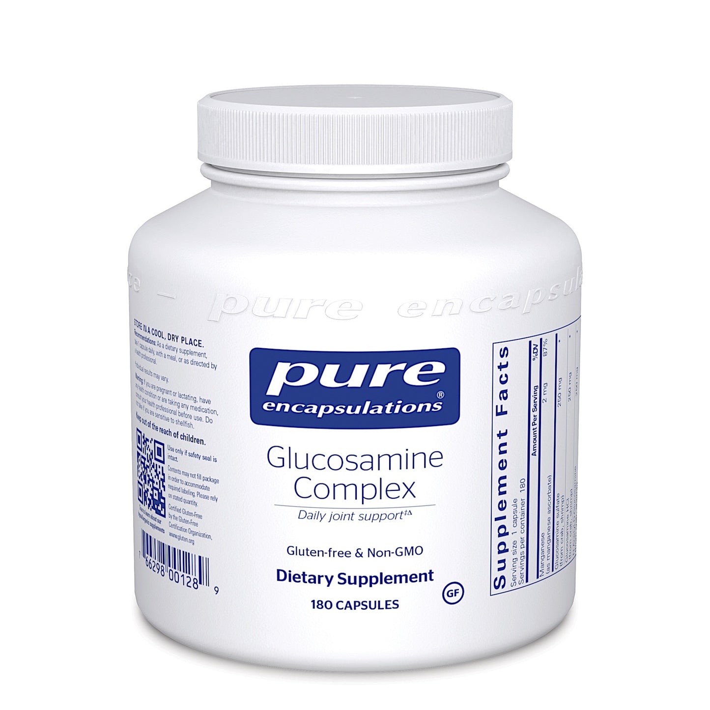 Pure Encapsulations, Glucosamine Complex, 180 Capsules UPC 766298001289 | HiLife Vitamins