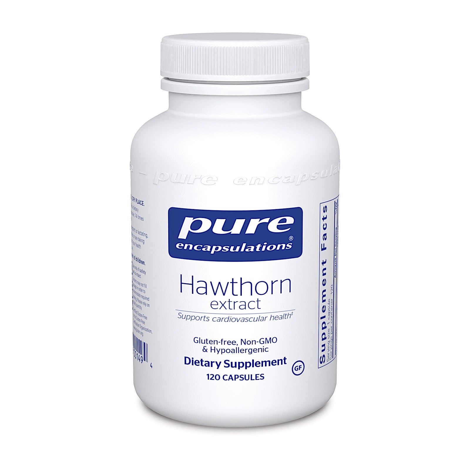 Pure Encapsulations, Hawthorn Extract, 120 Capsules UPC 766298001494 | HiLife Vitamins