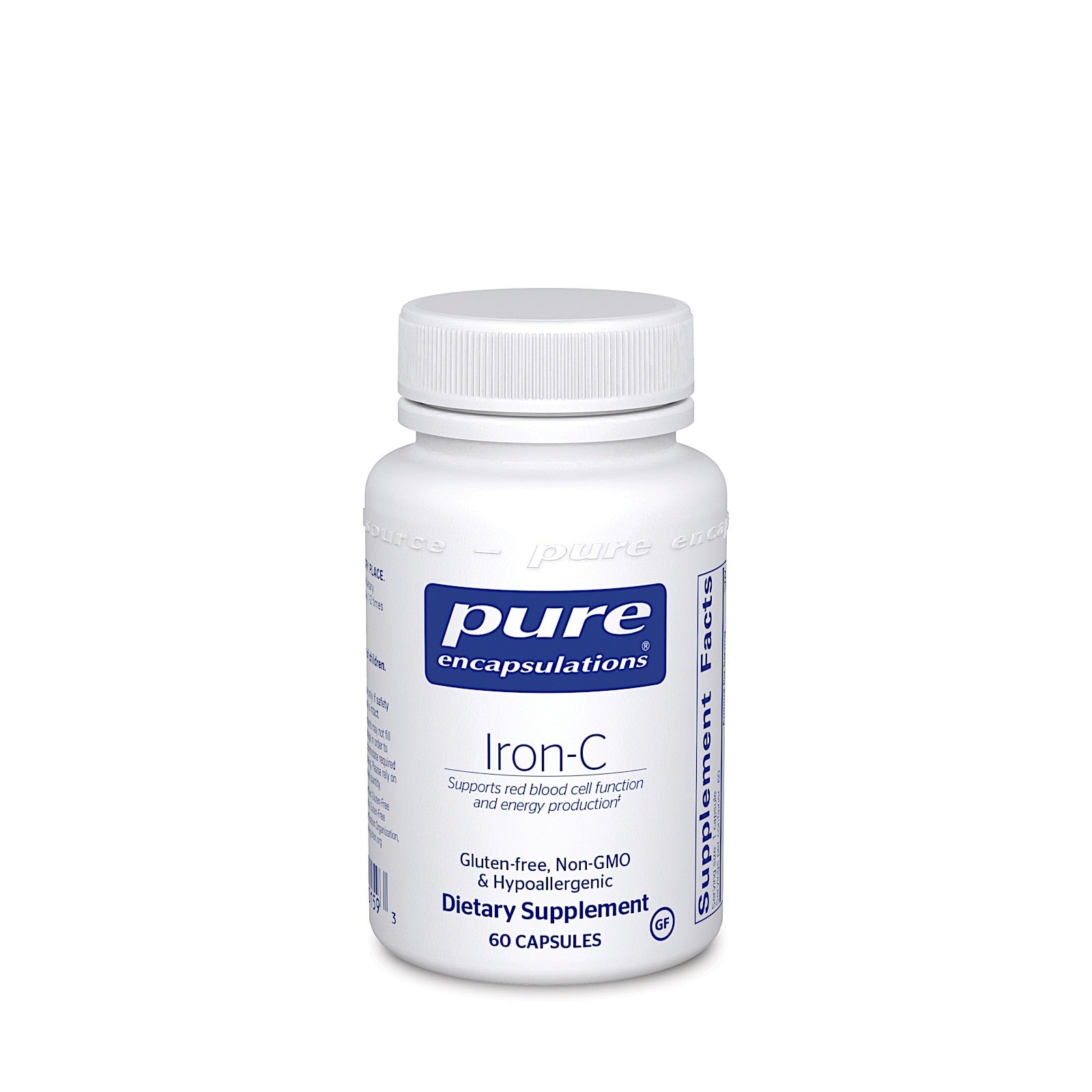 Pure Encapsulations, Iron-C, 60 Capsules UPC 766298001593 | HiLife Vitamins