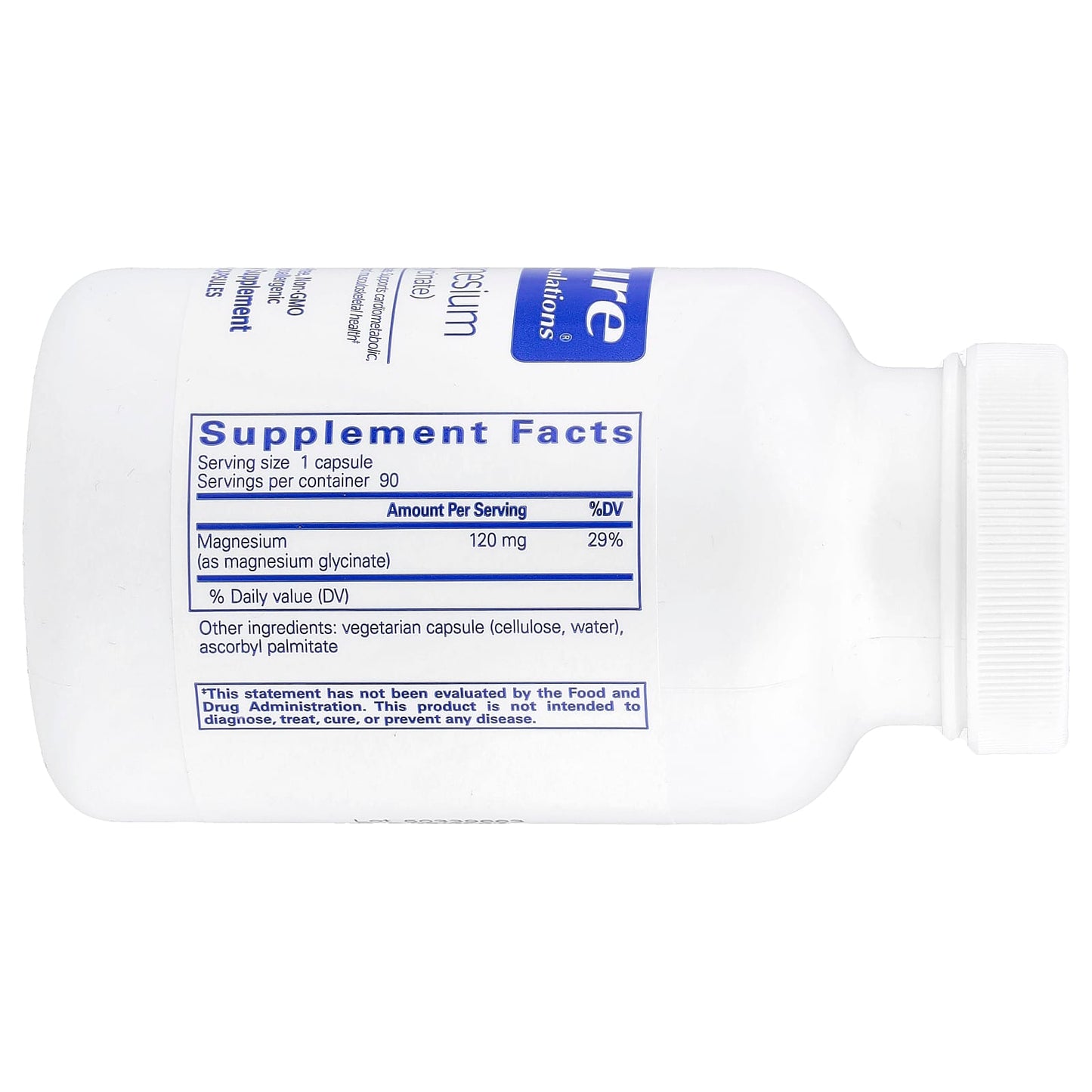 Pure Encapsulations, Magnesium Glycinate 120 mg, 90 Capsules - 766298001746 | Hilife Vitamins