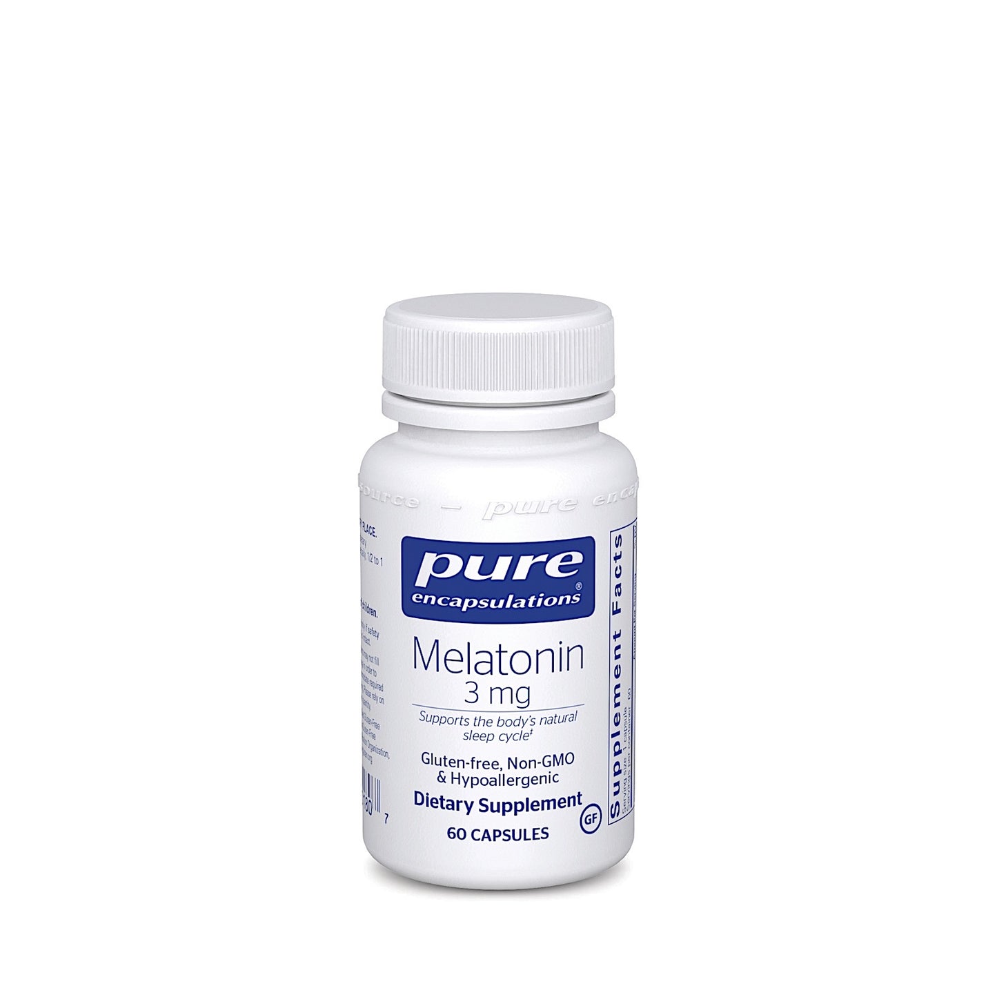 Pure Encapsulations, Melatonin 3 mg, 60 Capsules UPC 766298001807 | HiLife Vitamins