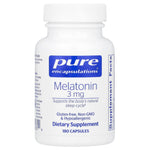 Pure Encapsulations, Melatonin 3 mg, 180 Capsules UPC 766298001814 | HiLife Vitamins