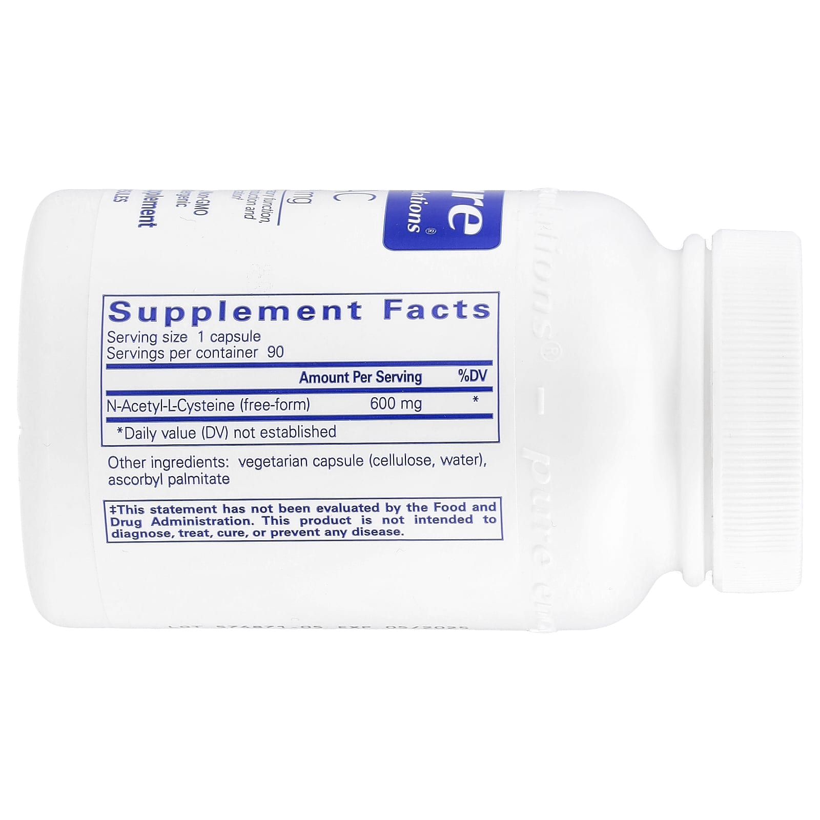 Pure Encapsulations, NAC 600 mg, 90 Capsules - 766298001890 | Hilife Vitamins