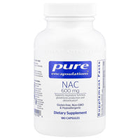 Pure Encapsulations, NAC 600 mg, 180 Capsules - 766298001906 | Hilife Vitamins