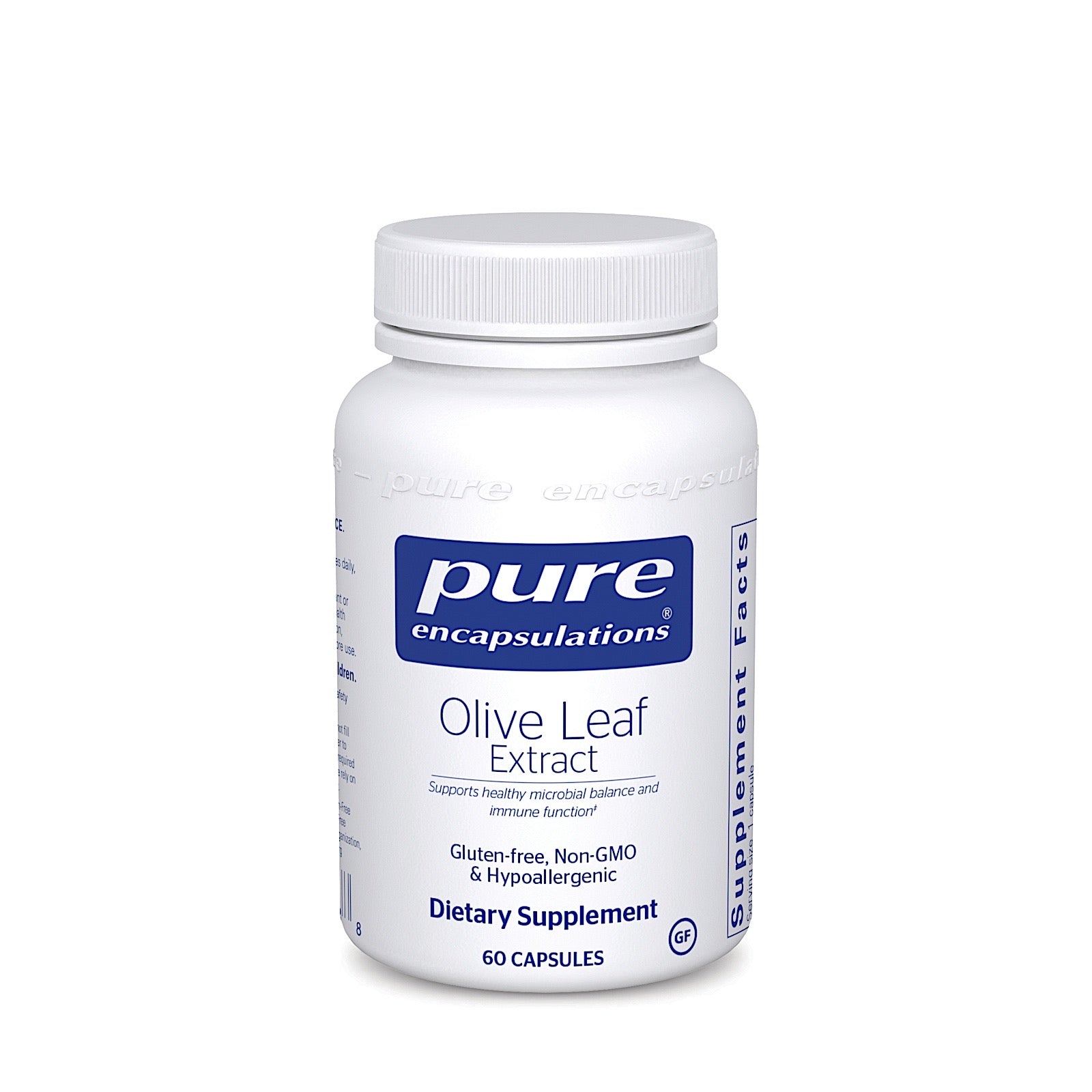 Pure Encapsulations, Olive Leaf Extract 500 mg, 60 Capsules UPC 766298002088 | HiLife Vitamins