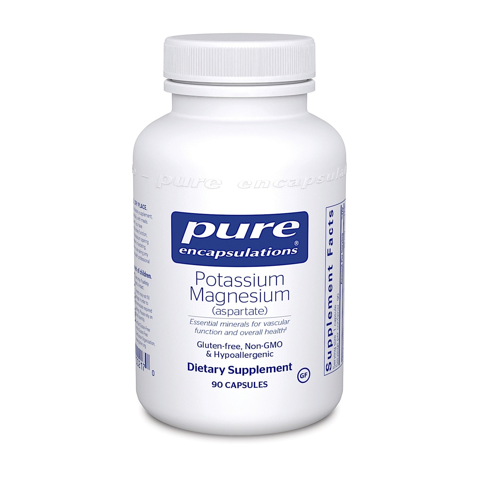 Pure Encapsulations, Potassium Magnesium (Aspartate), 90 Capsules UPC 766298002170 | HiLife Vitamins