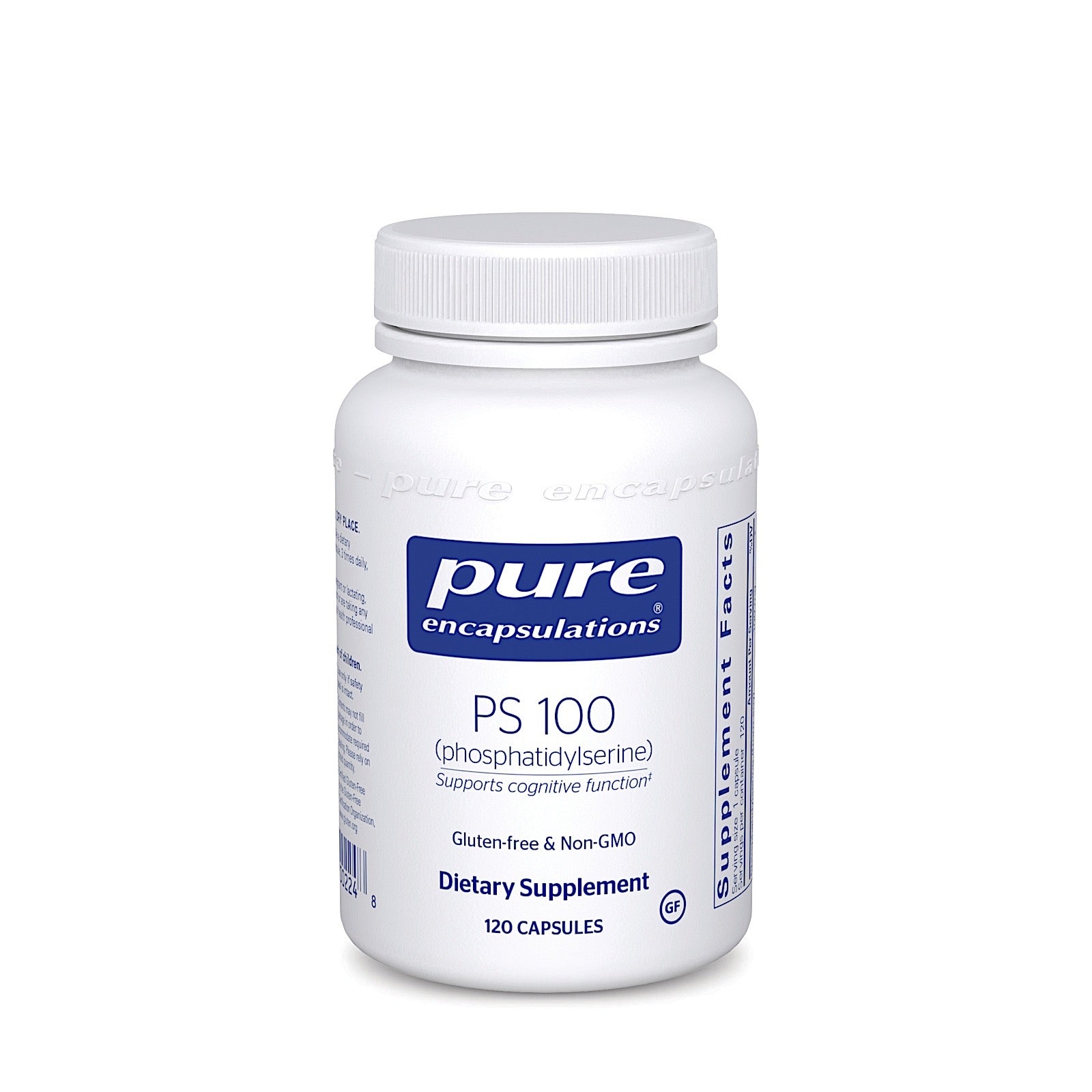 Pure Encapsulations, PS 100 100 mg, 120 Capsules UPC 766298002248 | HiLife Vitamins