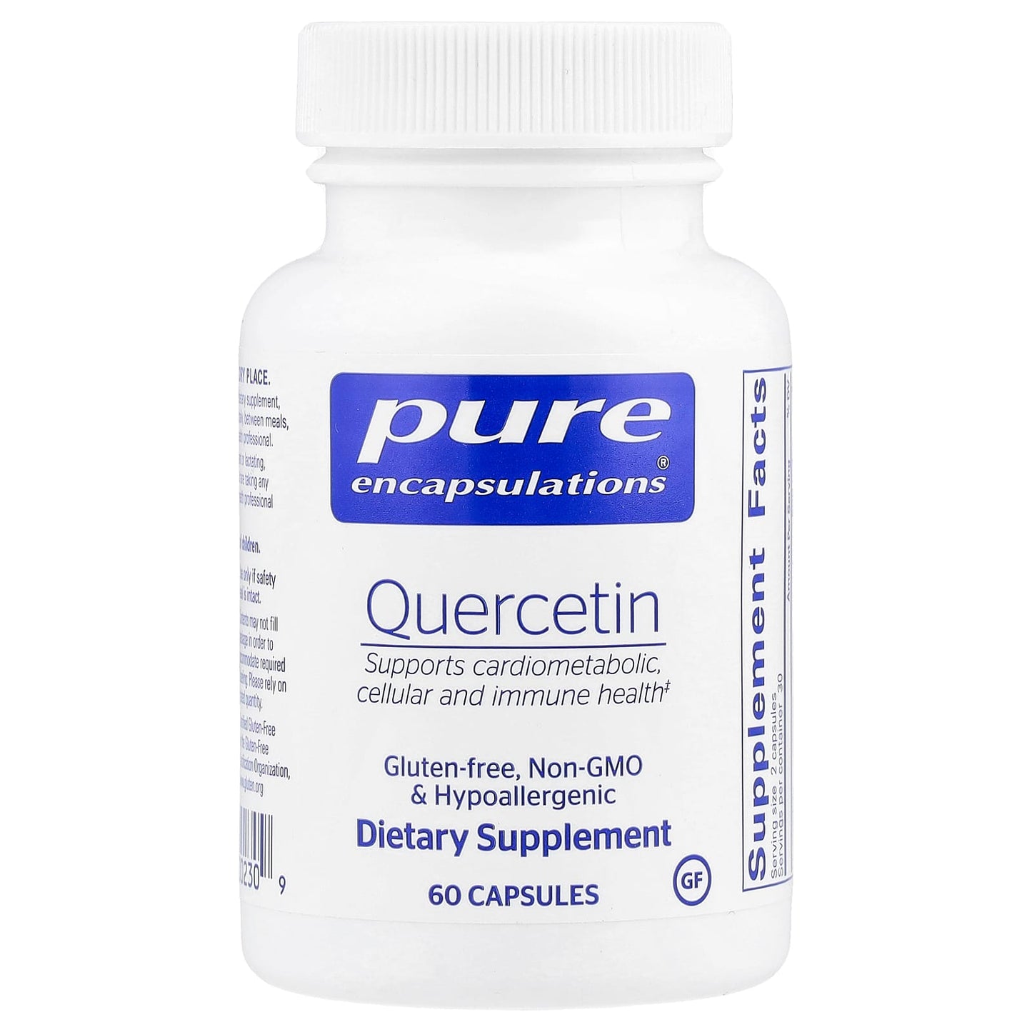 Pure Encapsulations, Quercetin 500 mg, 60 Capsules UPC 766298002309 | HiLife Vitamins