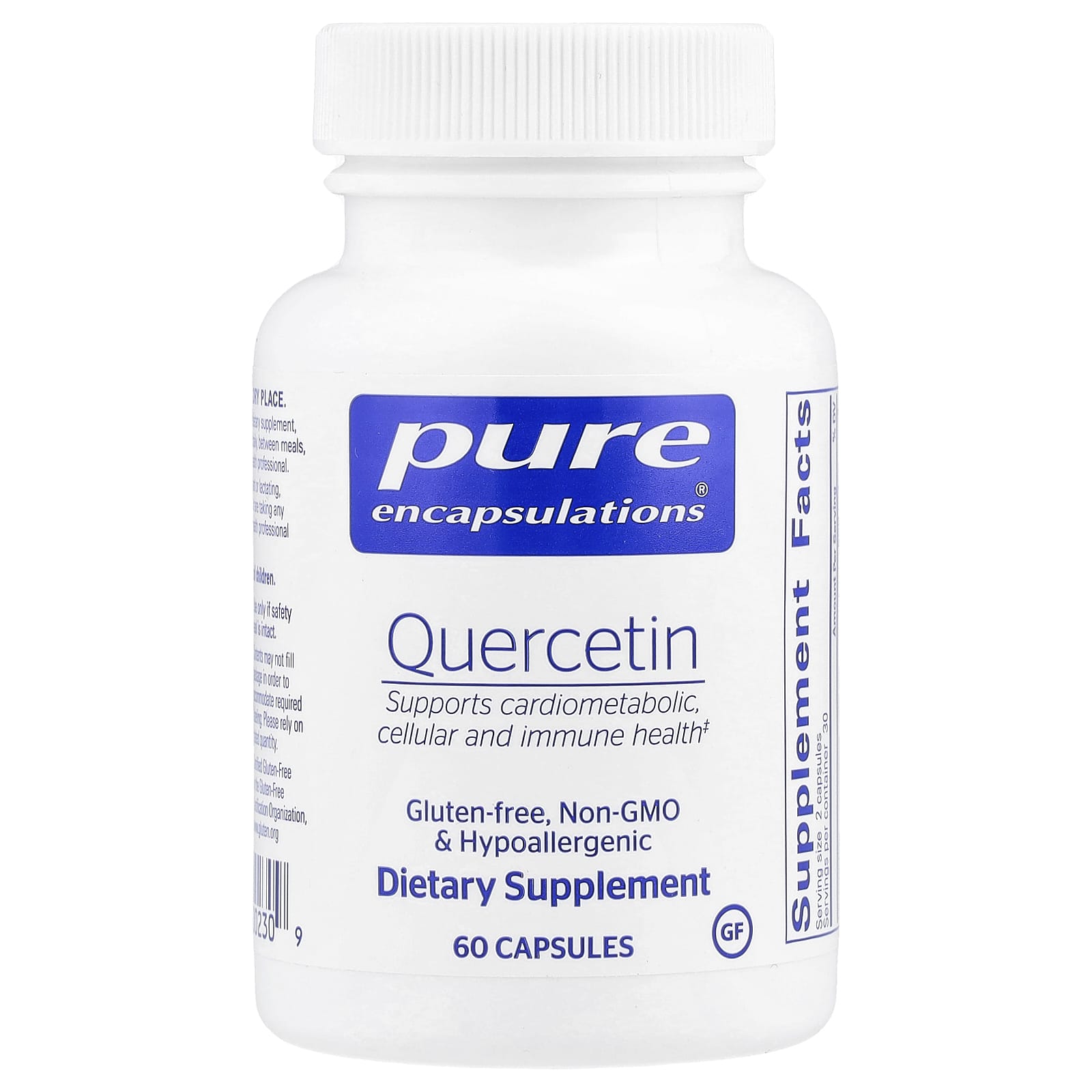 Pure Encapsulations, Quercetin 500 mg, 60 Capsules UPC 766298002309 | HiLife Vitamins