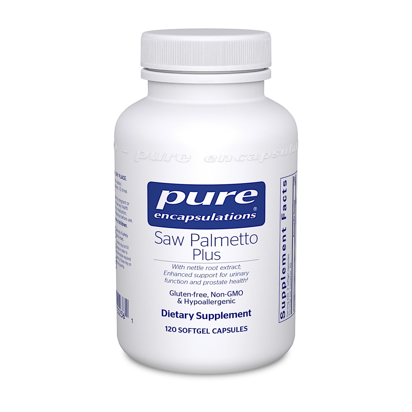 Pure Encapsulations, Saw Palmetto Plus, 120 Softgels UPC 766298002361 | HiLife Vitamins