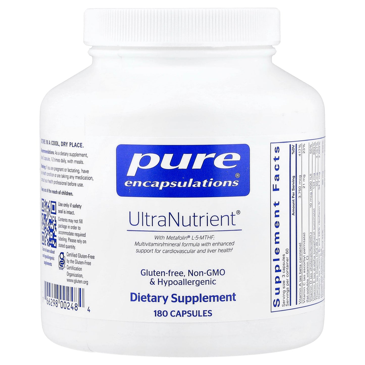Pure Encapsulations, UltraNutrient®, 180 Capsules UPC 766298002484 | HiLife Vitamins