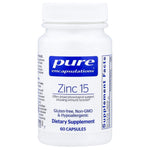 Pure Encapsulations, Zinc 15, 60 Capsules UPC 766298002507 | Hilife Vitamins