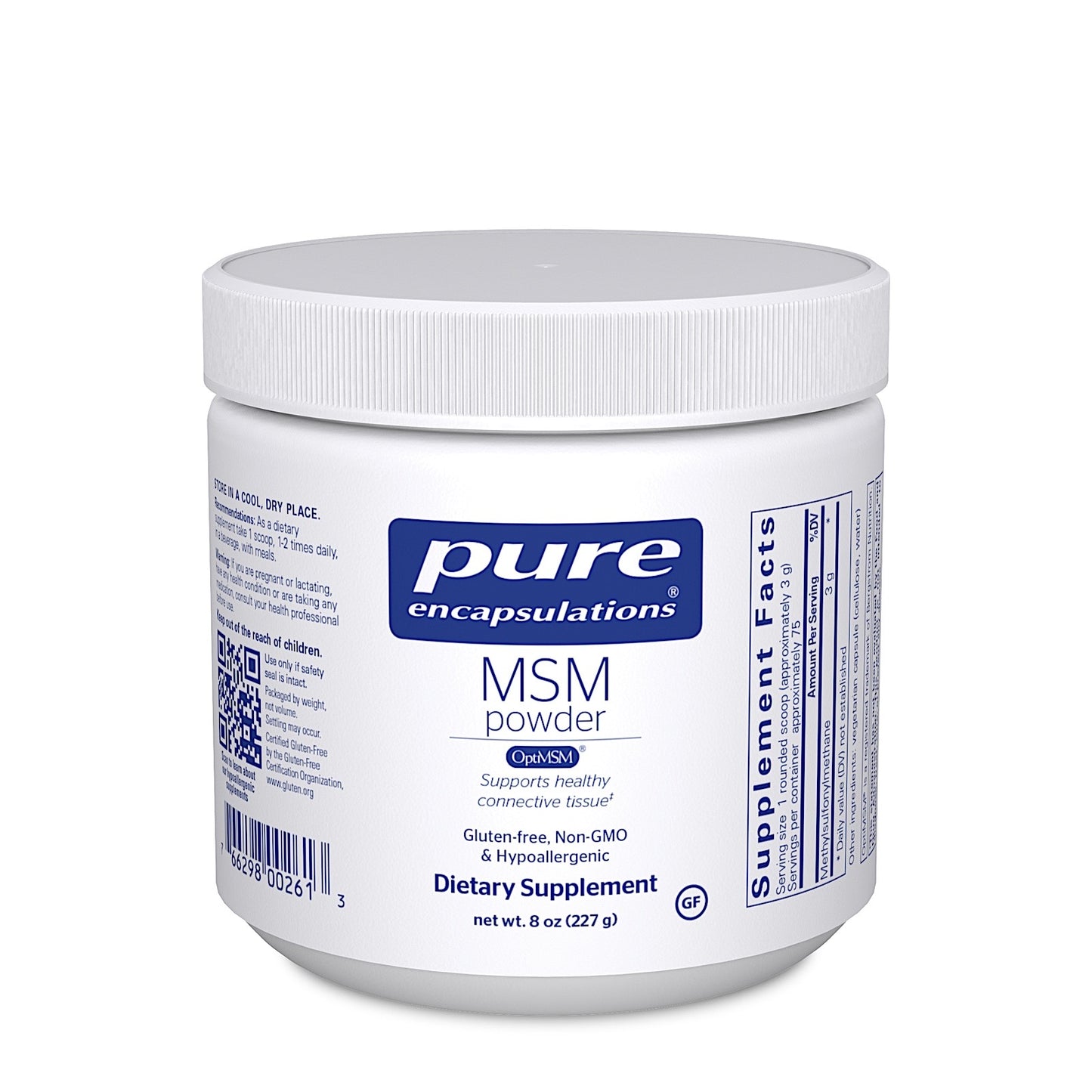Pure Encapsulations, MSM Powder, 8 oz UPC 766298002613 | HiLife Vitamins
