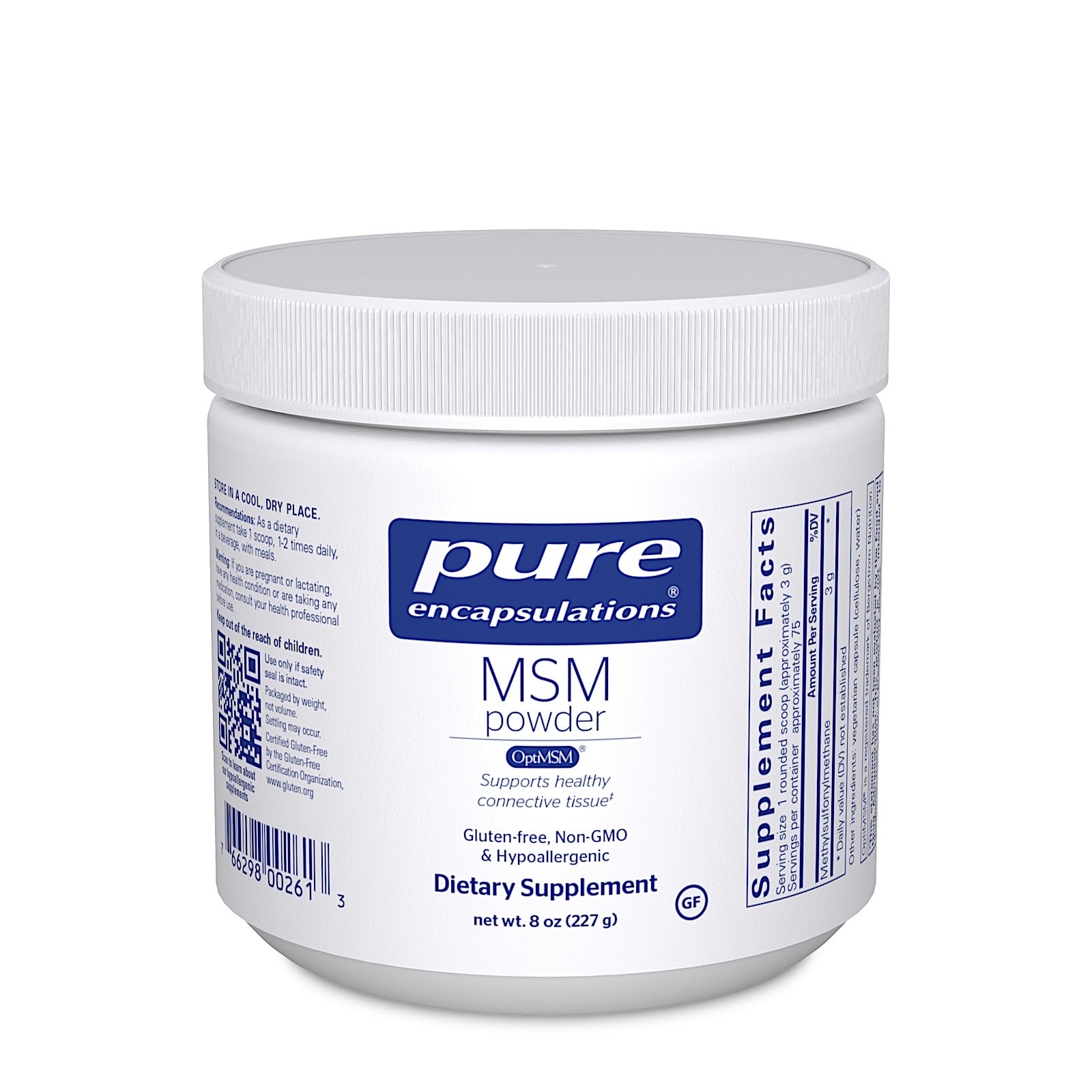 Pure Encapsulations, MSM Powder, 8 oz UPC 766298002613 | HiLife Vitamins