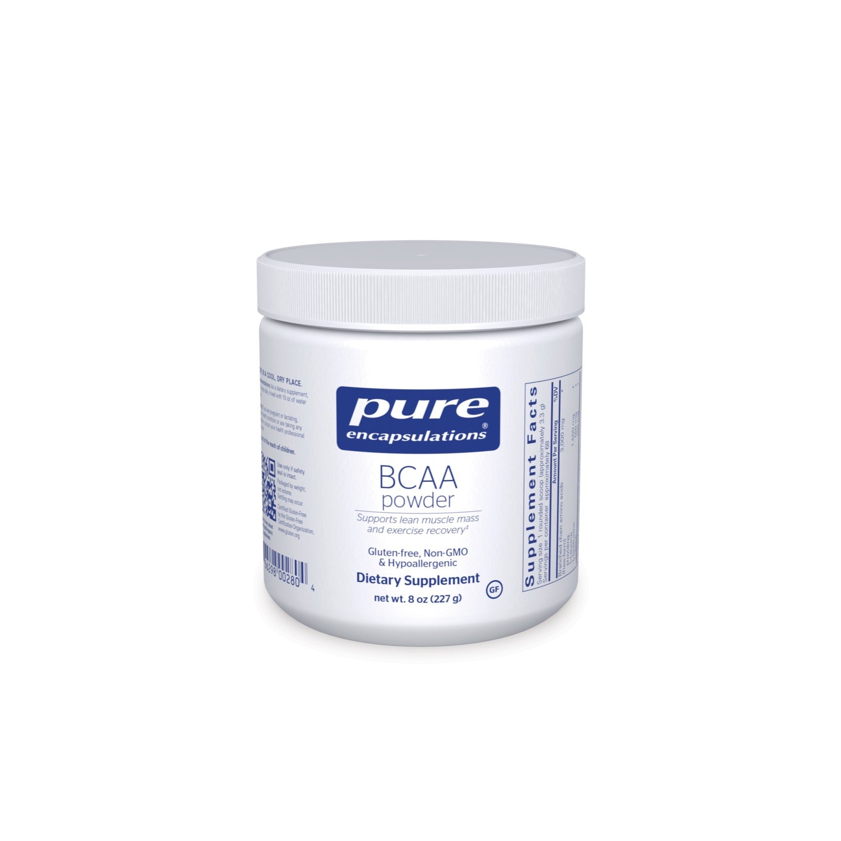 Pure Encapsulations, BCAA Powder, 8 oz UPC 766298002804 | HiLife Vitamins