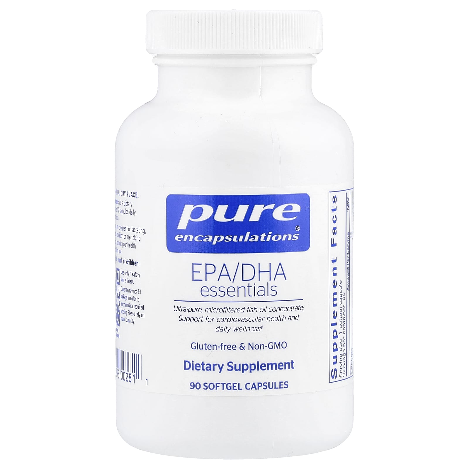 Pure Encapsulations, EPA/DHA Essentials 1000 mg, 90 Softgels UPC 766298002811 | HiLife Vitamins