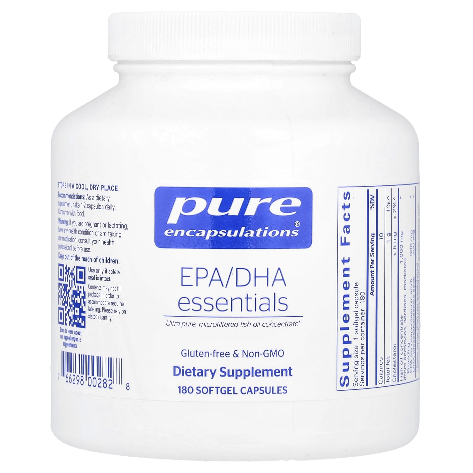 Pure Encapsulations, EPA/DHA Essentials, 180 Softgel Capsules UPC 766298002828 | HiLife Vitamins